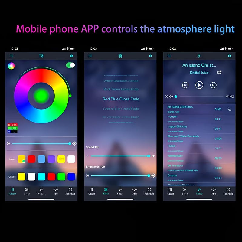 Kit Tira de Luces LED RGB Multicolor 4 en 1 Chasis Auto 90x120 cm Control APP y Remoto