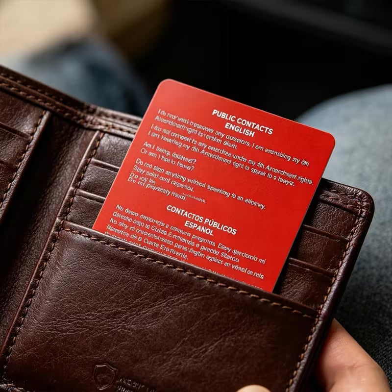Red Card – Tarjeta Conoce Tus Derechos Constitucionales (Inglés/Español)