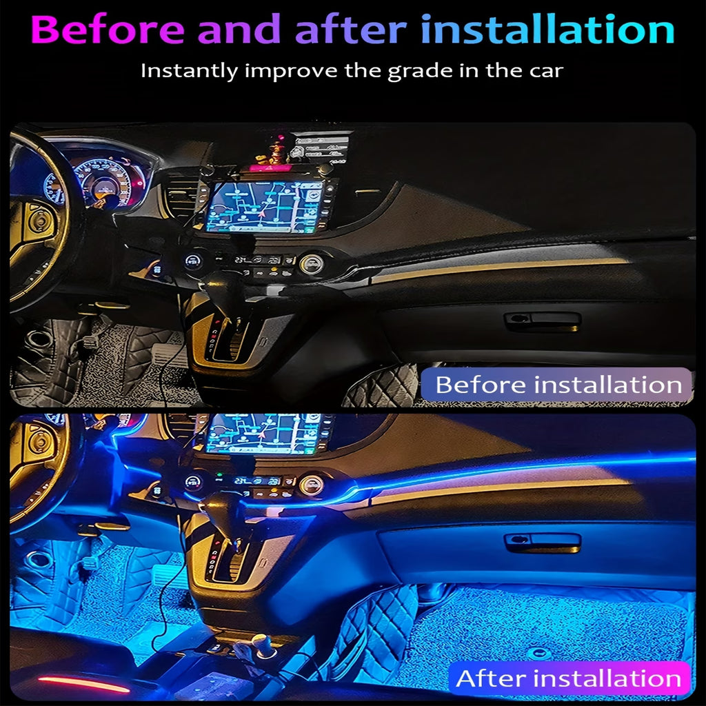 Kit de Iluminación Ambiental LED Interior 9 en 1 – Control por App, Sincronización de Música, Compatible con Todos los Modelos
