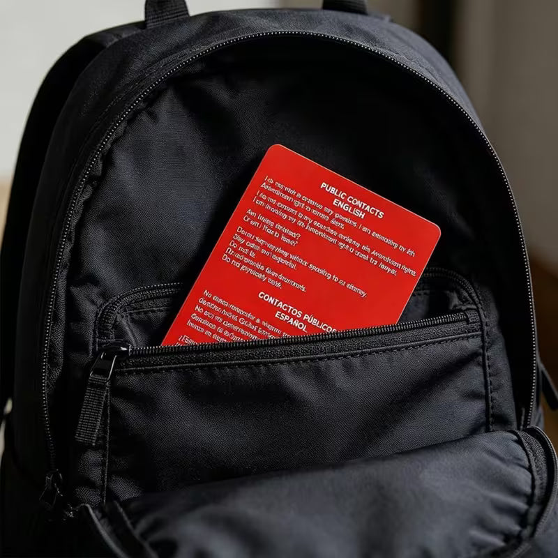 Red Card – Tarjeta Conoce Tus Derechos Constitucionales (Inglés/Español)