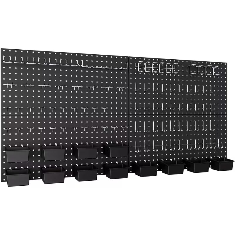 Kit Organizador de Pared Tablero Perforado Metal 158 Piezas