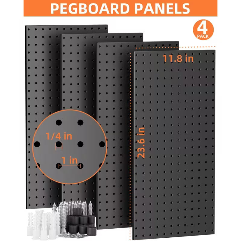 Kit Organizador de Pared Tablero Perforado Metal 158 Piezas