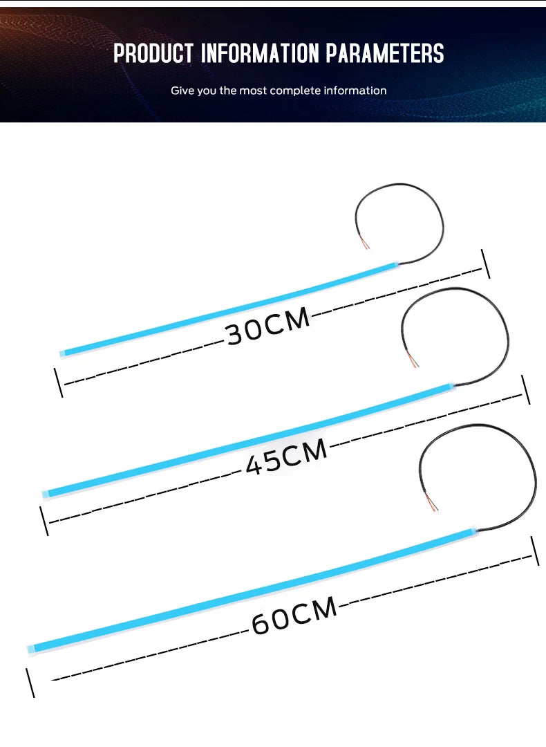 Luces DRL LED Diurnas – Tira Flexible 12V (2 pzas)