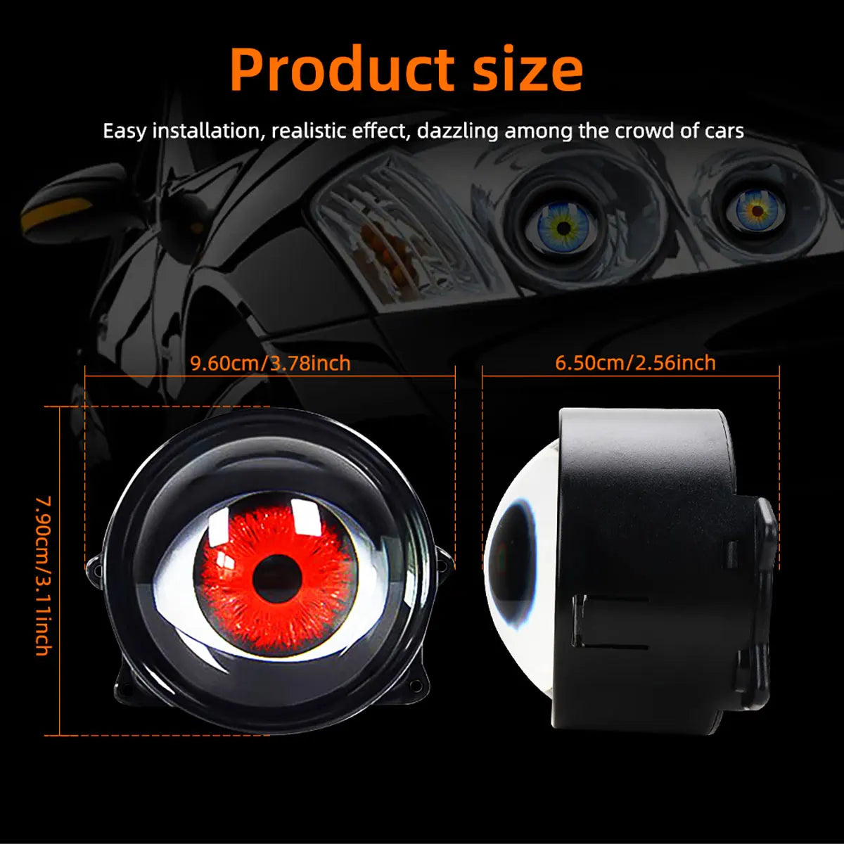 Eagle Eye Dynamic LED Sharingan Car Light 3"