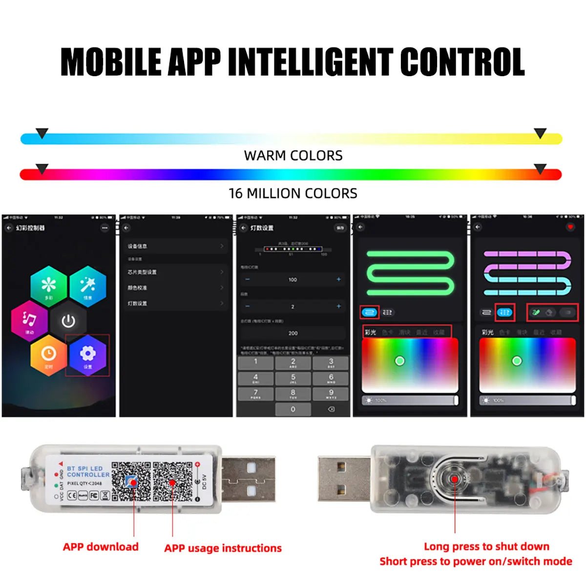 RGB Acrylic LED Strip Ambient Light – App & Remote