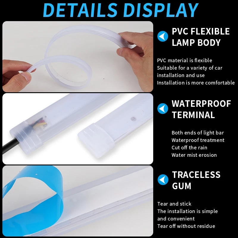 Luces DRL LED Diurnas – Tira Flexible 12V (2 pzas)