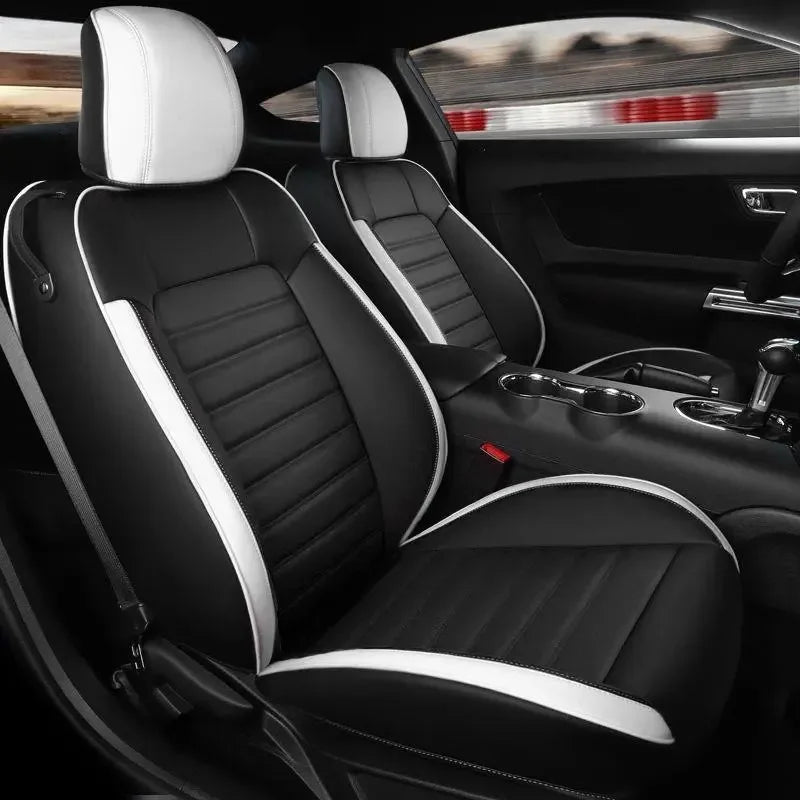 High Quality Eco-friendly Napa Leather Mix Colors Customized Full Set All-Season Car Seat Covers for Ford Mustang 2015-2019