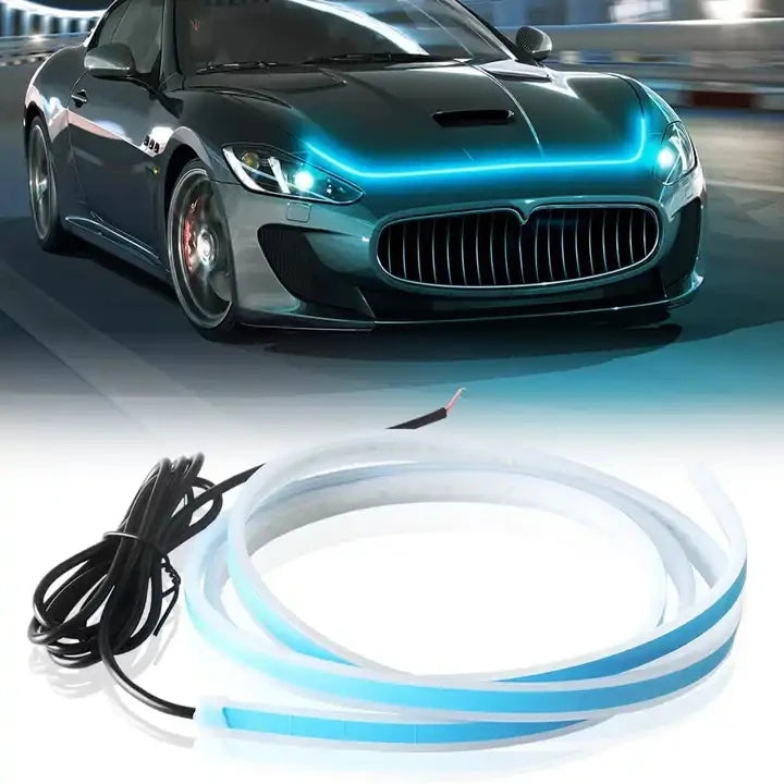 DIY Car Hood Flexible Led Strip Light 12V White Daytime Running Lights Decoration Backlight Long Auto Atmospere Lamp Universal