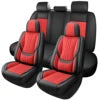Black Red PVC Leather Car Seat Cover – Universal Fit