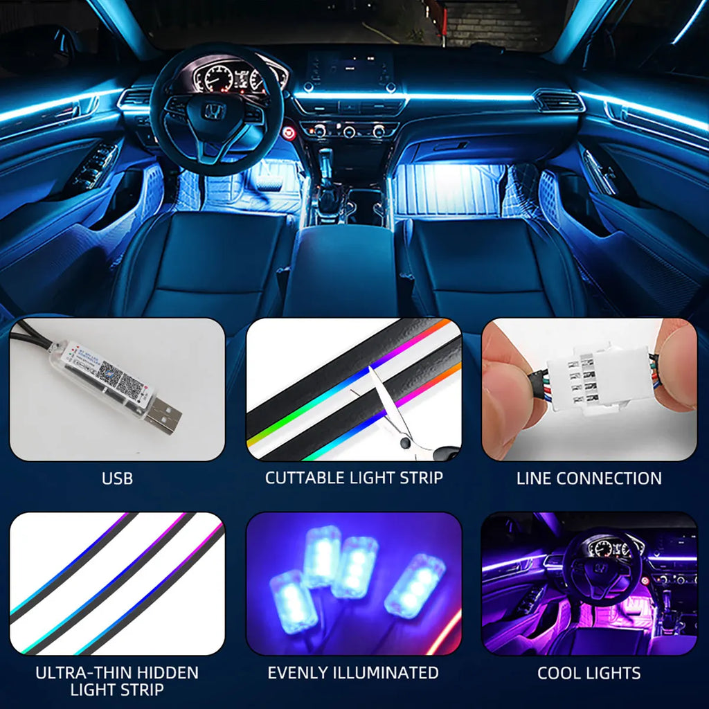 RGB Acrylic LED Strip Ambient Light – App & Remote