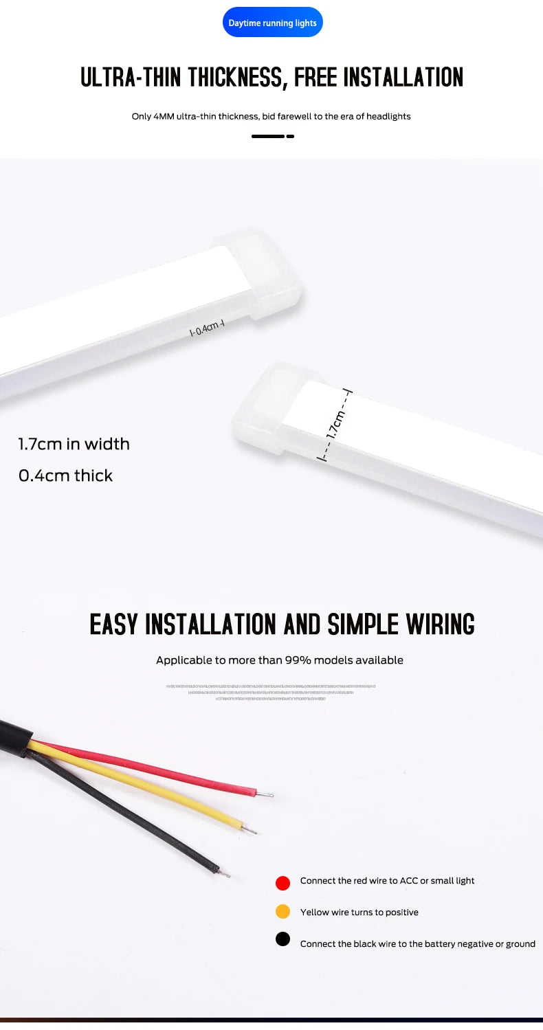 Luces DRL LED Diurnas – Tira Flexible 12V (2 pzas)