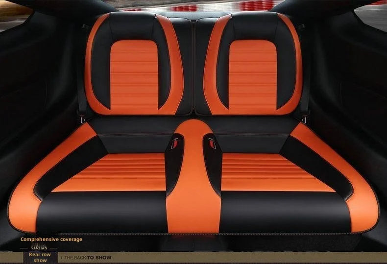 High Quality Eco-friendly Napa Leather Mix Colors Customized Full Set All-Season Car Seat Covers for Ford Mustang 2015-2019