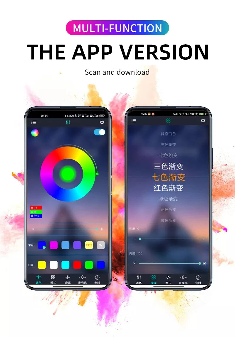 RGB LED Interior Ambient Light – Remote & App