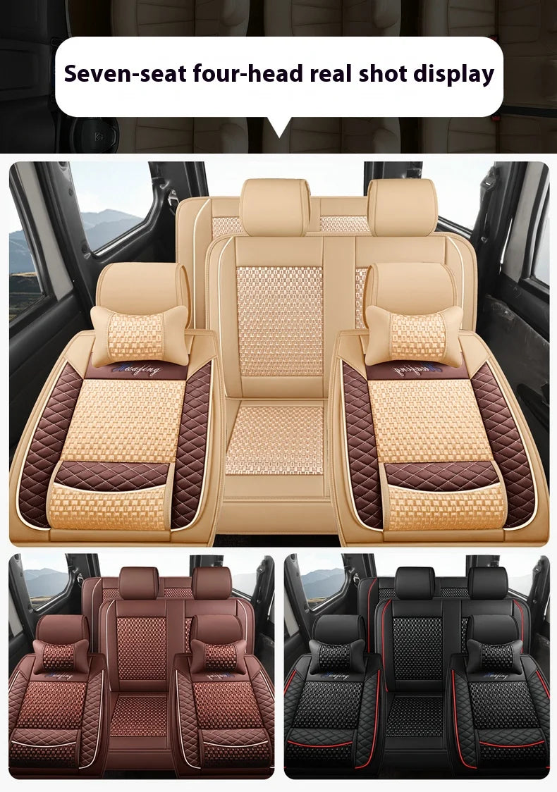 Luxury Quality Leather Car Seat Cover Full Set Comfortable Interior Accessory for MPV seven 7 Seater Van Fully Universal Access