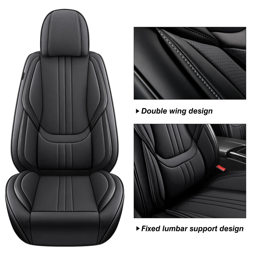 Black Red PVC Leather Car Seat Cover – Universal Fit