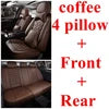 5D PU Leather Car Seat Covers Waterproof 5-Seats Truck Full Set Protector  Front+Rear Car Seat Cover