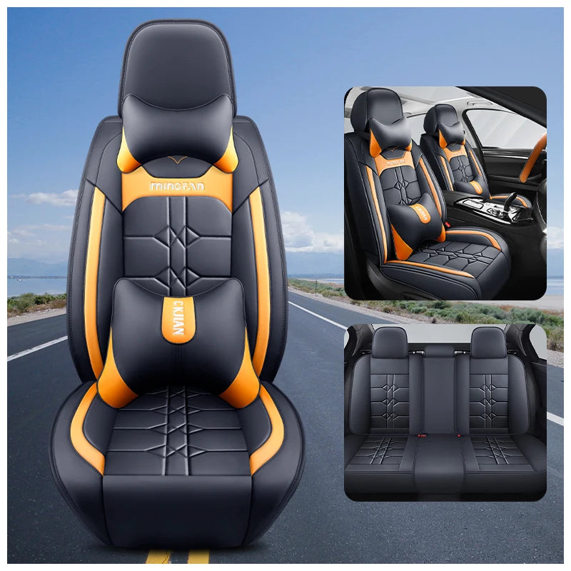 Air Cocoon Full Surround Breathable Leather Car Seat Cover Interior Set Business Style All-Season Fit