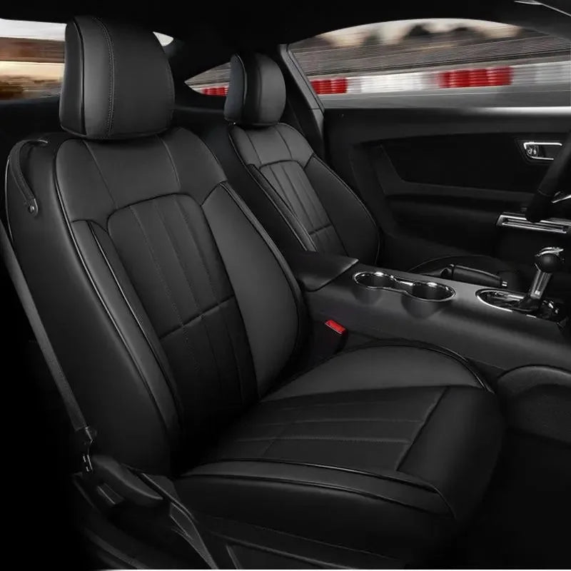 High Quality Eco-friendly Napa Leather Mix Colors Customized Full Set All-Season Car Seat Covers for Ford Mustang 2015-2019
