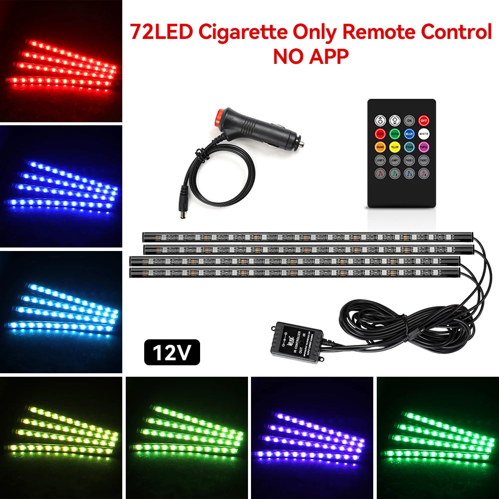 Kit LED RGB Ambiental – Tiras Piso, Sincronía Musical