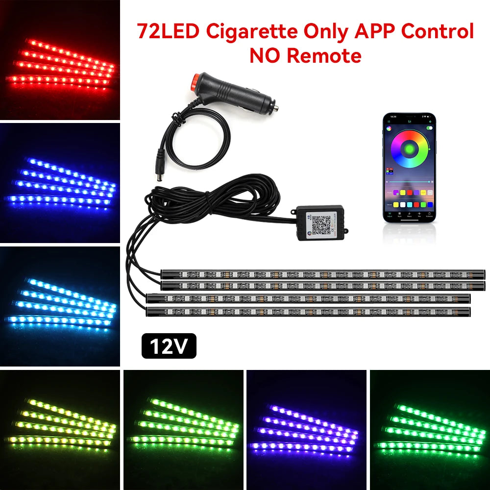 Kit LED RGB Ambiental – Tiras Piso, Sincronía Musical