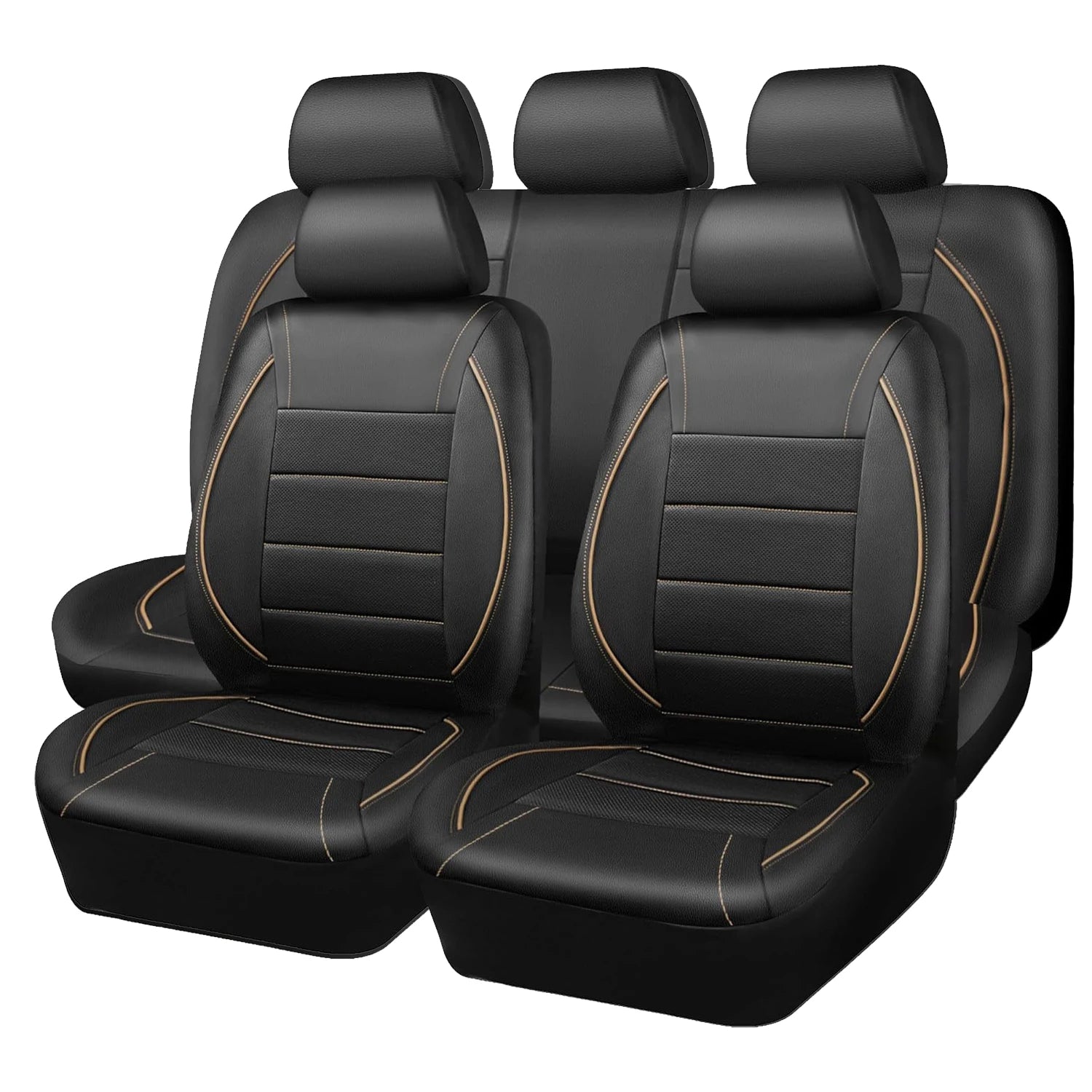 Universal Red Leather Waterproof 5-Seat Car Cover