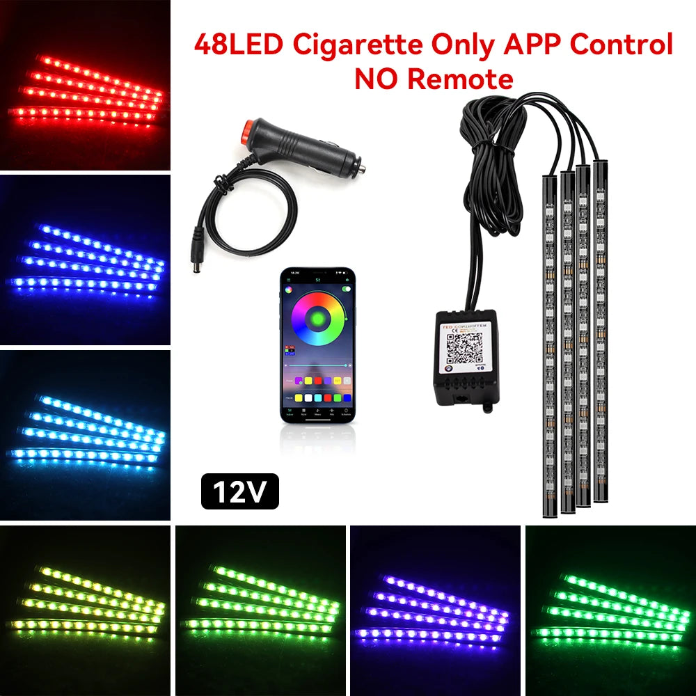 Kit LED RGB Ambiental – Tiras Piso, Sincronía Musical
