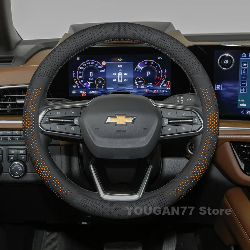 Funda de Cuero para Volante – Chevy Tahoe, Colorado y Silverado 2021–2025