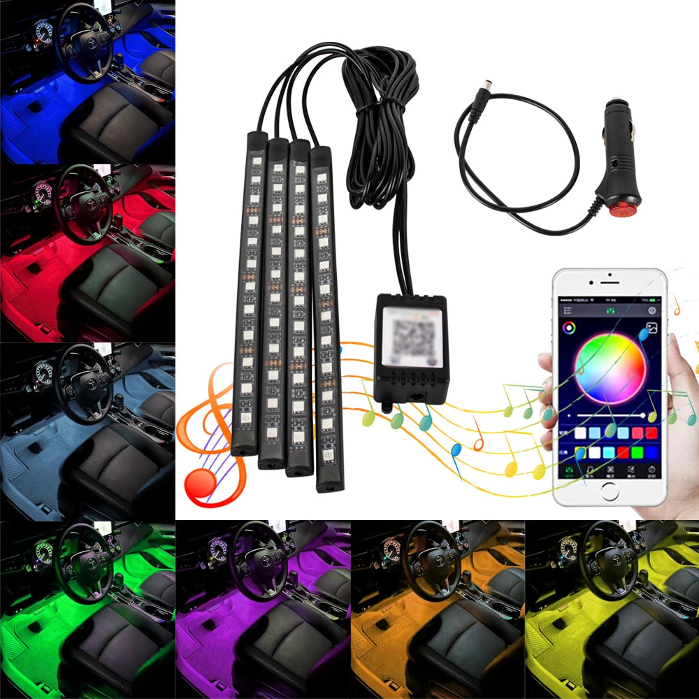 Kit LED RGB Ambiental – Tiras Piso, Sincronía Musical