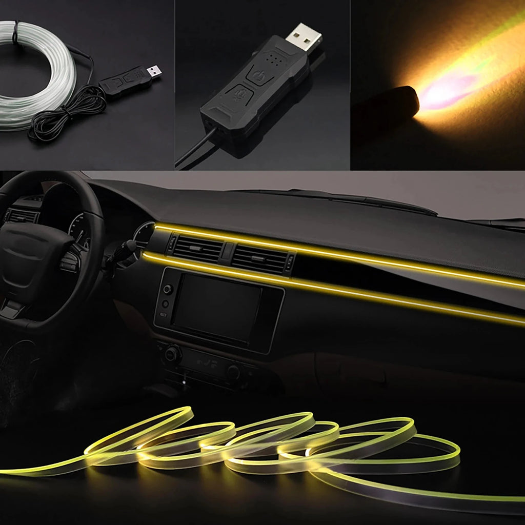 Tira LED RGB Fibra Óptica – Luz Ambiental USB APP