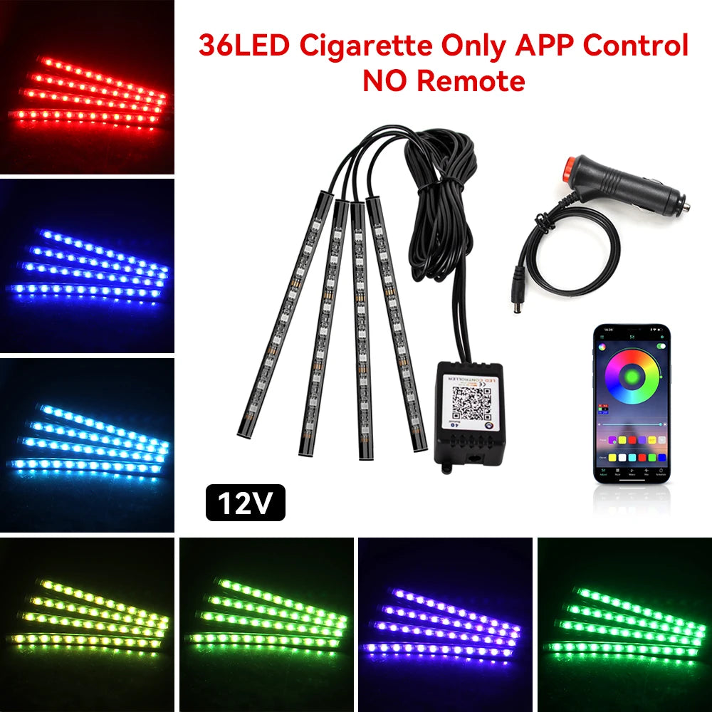 Kit LED RGB Ambiental – Tiras Piso, Sincronía Musical