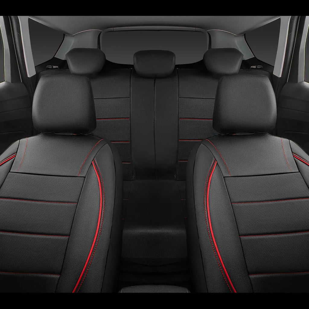 Universal Red Leather Waterproof 5-Seat Car Cover