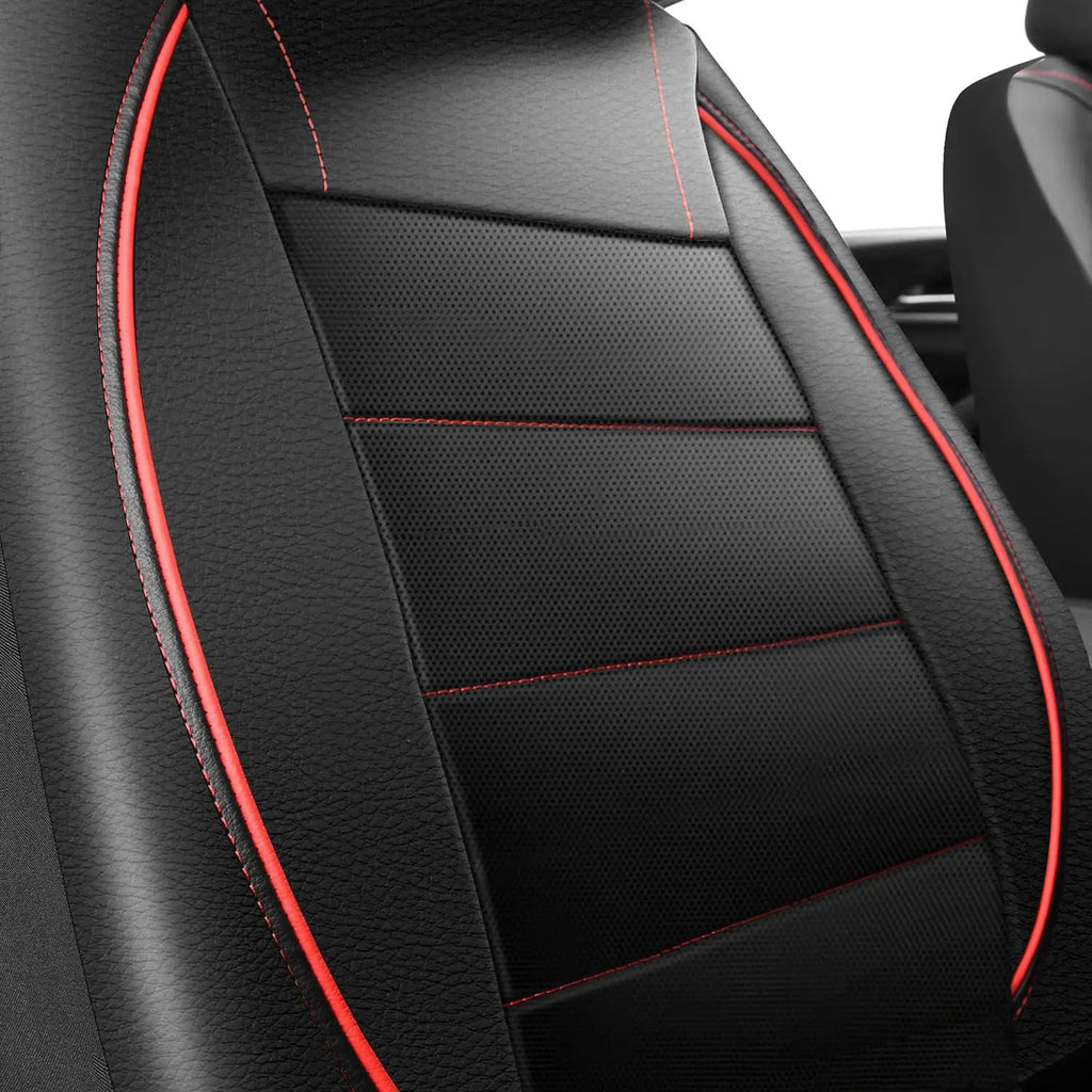 Universal Red Leather Waterproof 5-Seat Car Cover