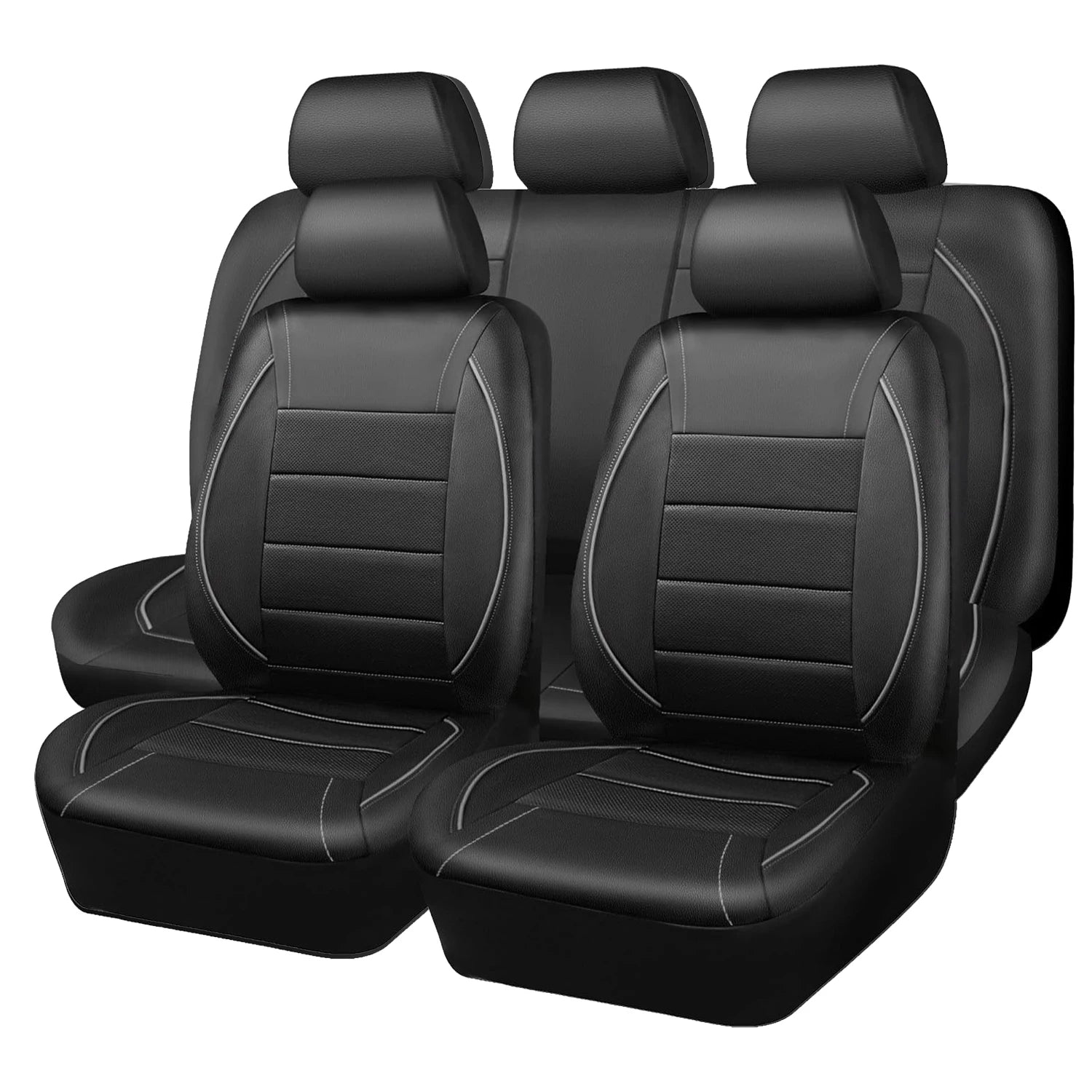 Universal Red Leather Waterproof 5-Seat Car Cover