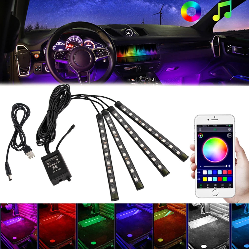Kit LED RGB Ambiental – Tiras Piso, Sincronía Musical