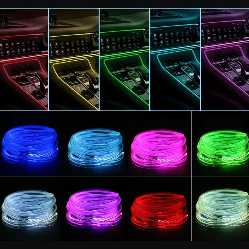 Tira LED RGB Fibra Óptica – Luz Ambiental USB APP