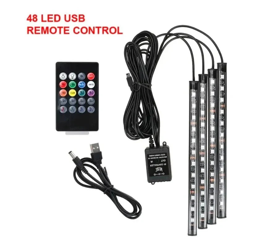 Kit LED RGB Ambiental – 48 LEDs Control Inalámbrico