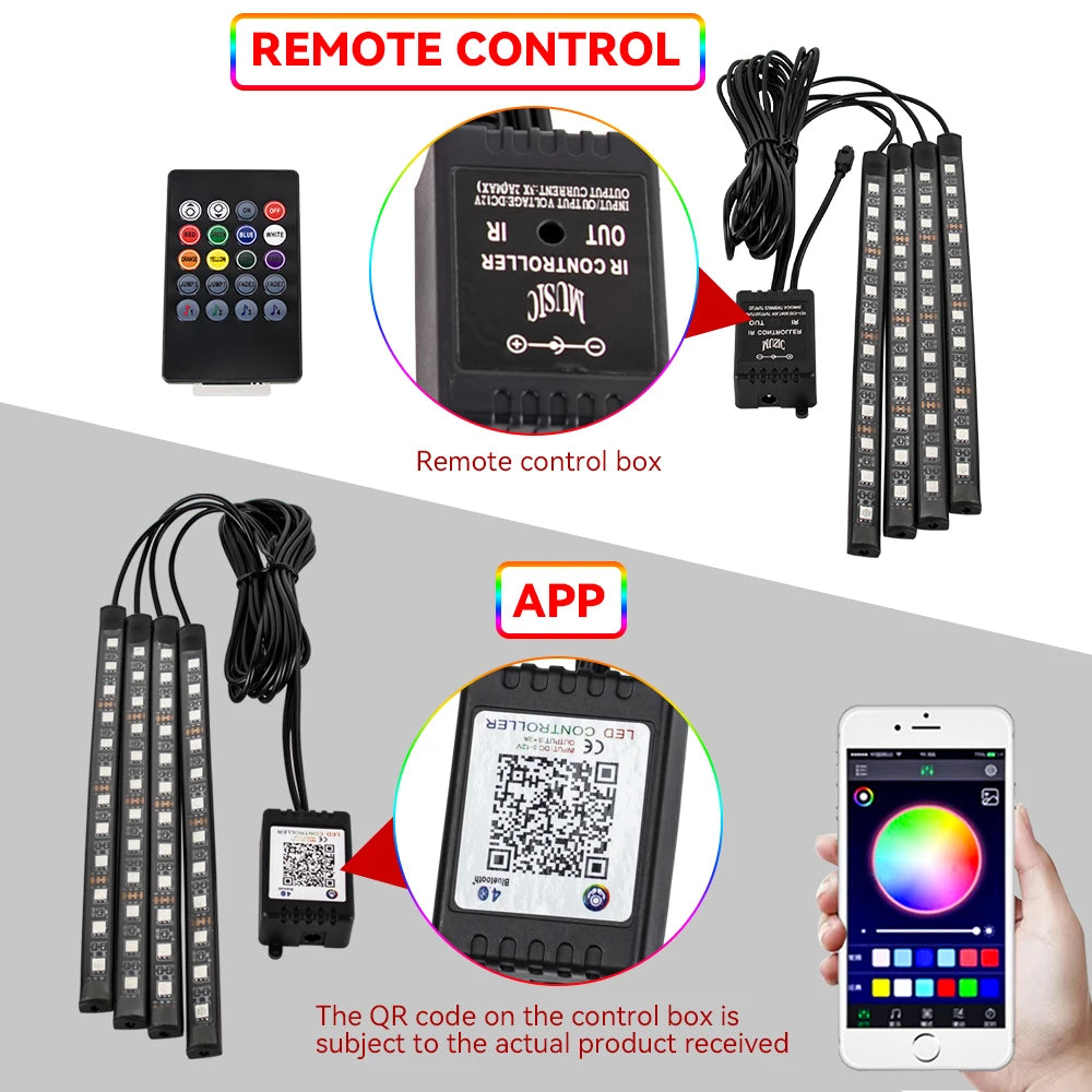 Kit LED RGB Ambiental – Tiras Piso, Sincronía Musical