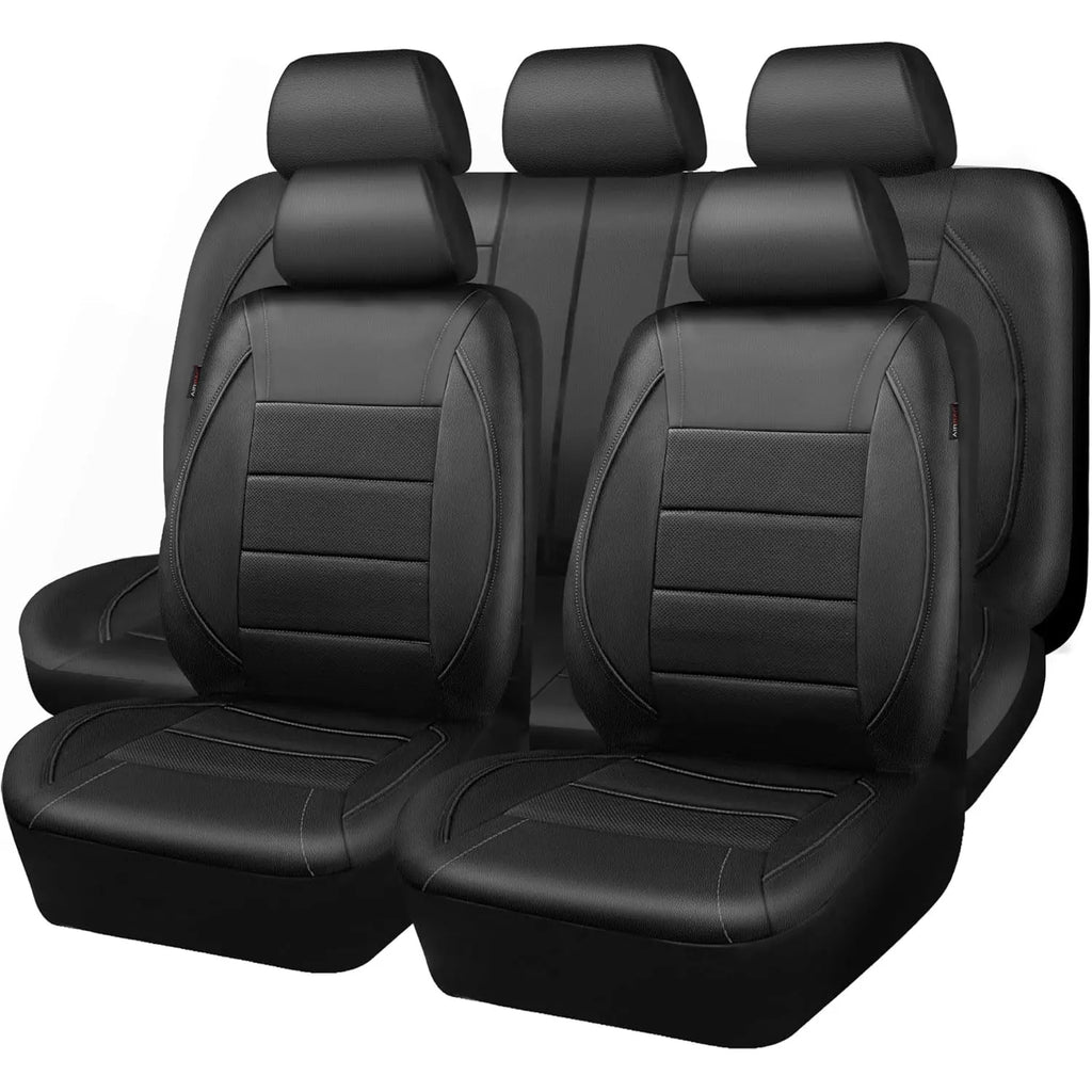 Universal Red Leather Waterproof 5-Seat Car Cover