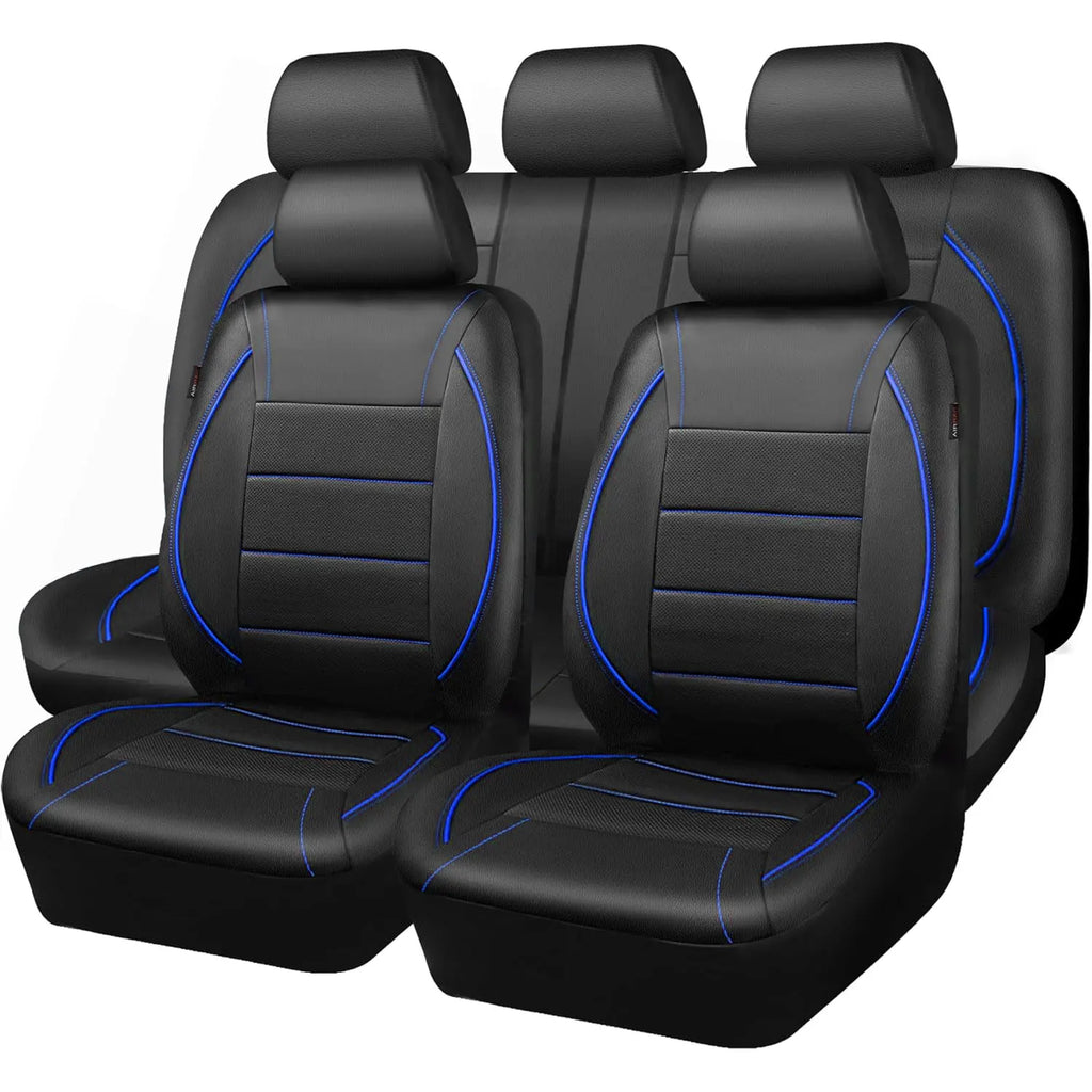Universal Red Leather Waterproof 5-Seat Car Cover