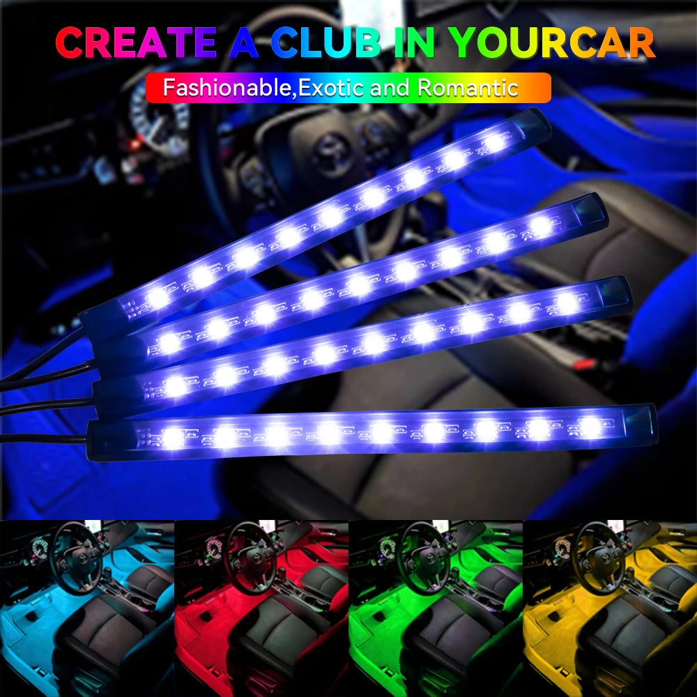 Kit LED RGB Ambiental – Tiras Piso, Sincronía Musical