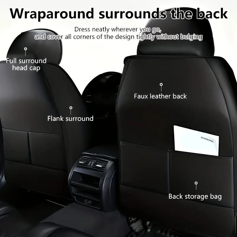 Universal 5-Piece PU Leather Car Seat Covers Set