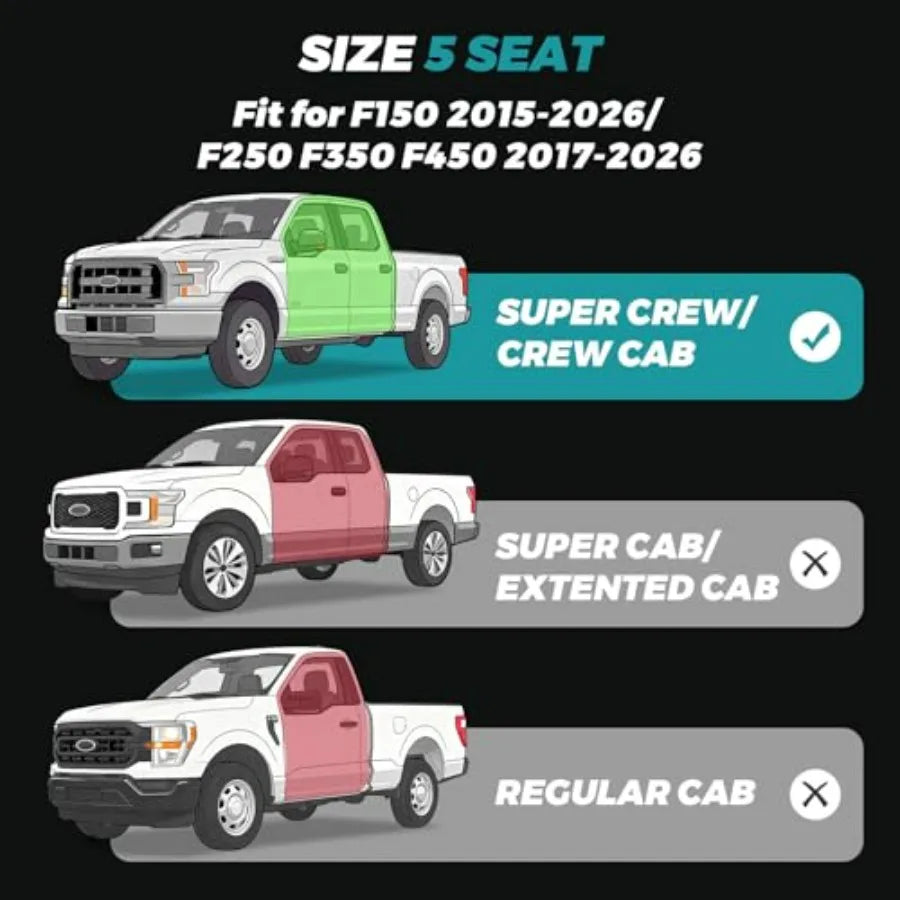 Fundas de Asiento Impermeables para Ford F-150, F-250, F-350 y F-450