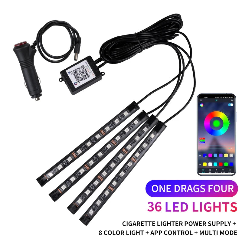RGB LED Interior Ambient Light – Remote & App