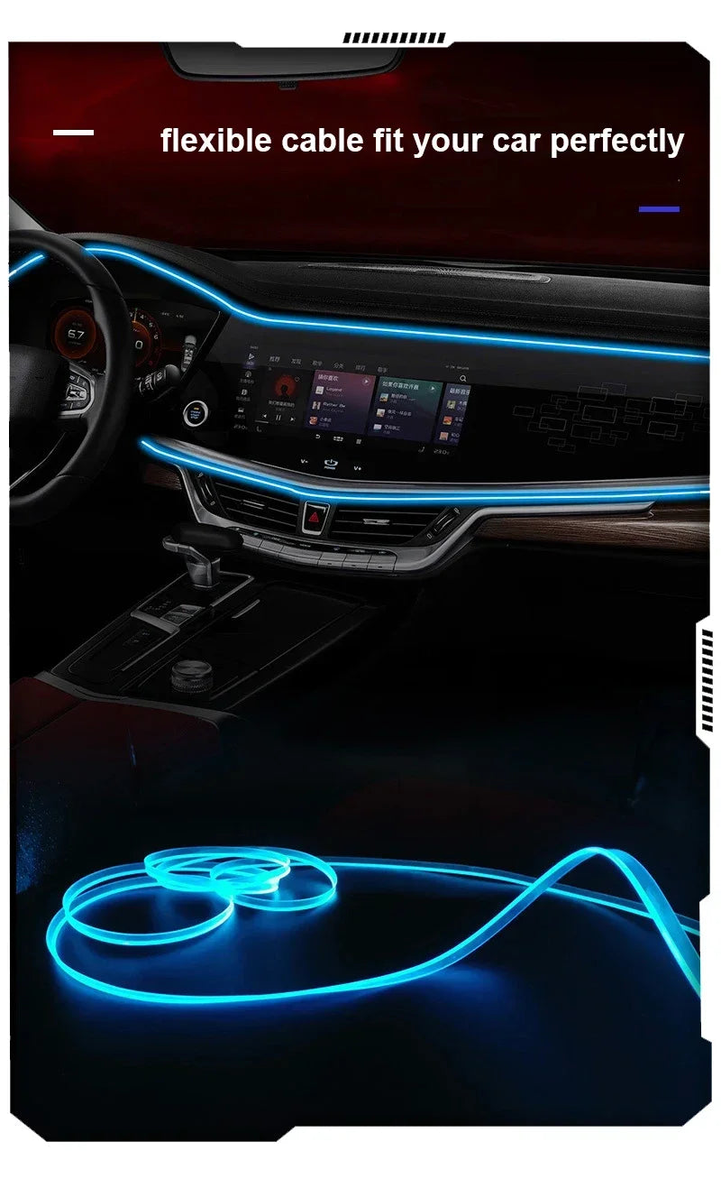 Tira LED RGB Fibra Óptica – Luz Ambiental USB APP