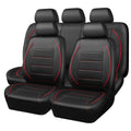 Universal Red Leather Waterproof 5-Seat Car Cover