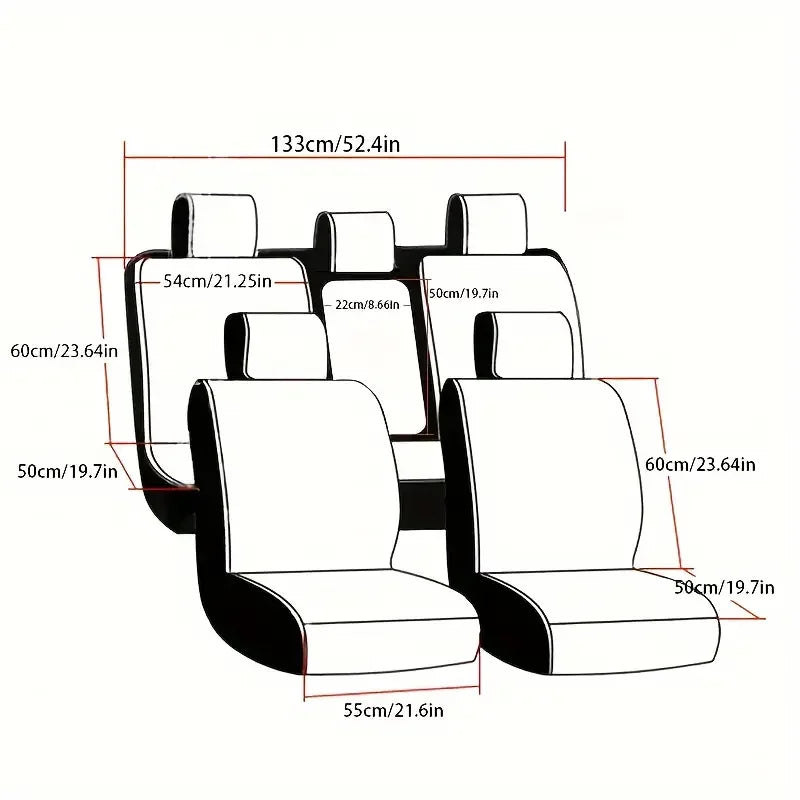 Universal 5-Piece PU Leather Car Seat Covers Set
