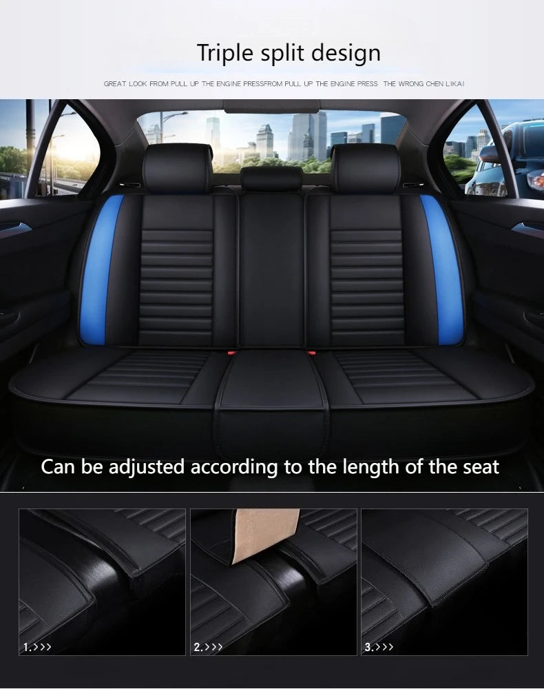 Universal 5-Piece PU Leather Car Seat Covers Set