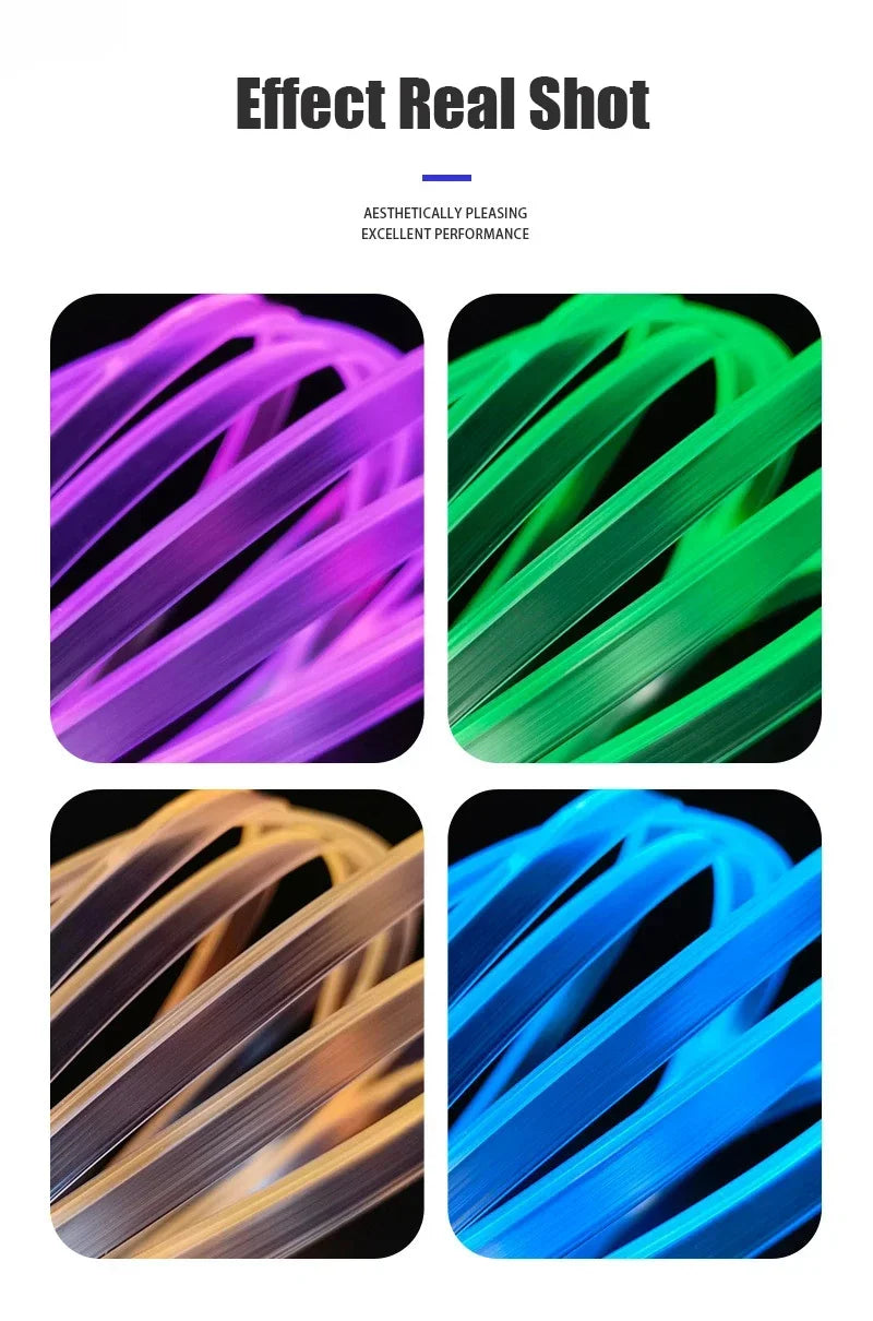 Tira LED RGB Fibra Óptica – Luz Ambiental USB APP