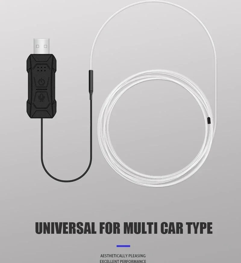 Tira LED RGB Fibra Óptica – Luz Ambiental USB APP