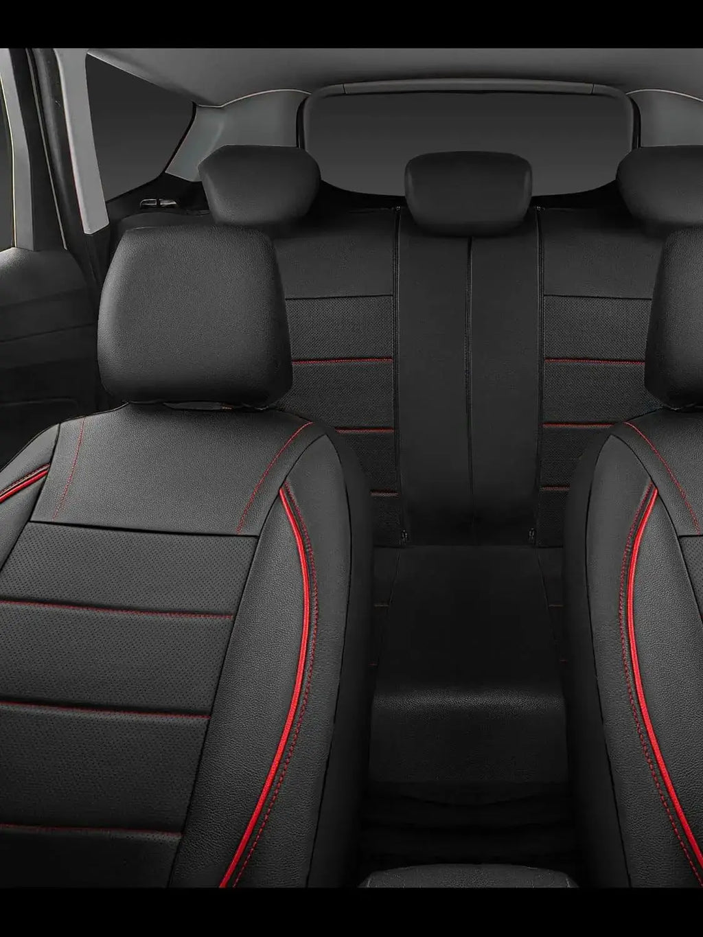 Universal Red Leather Waterproof 5-Seat Car Cover
